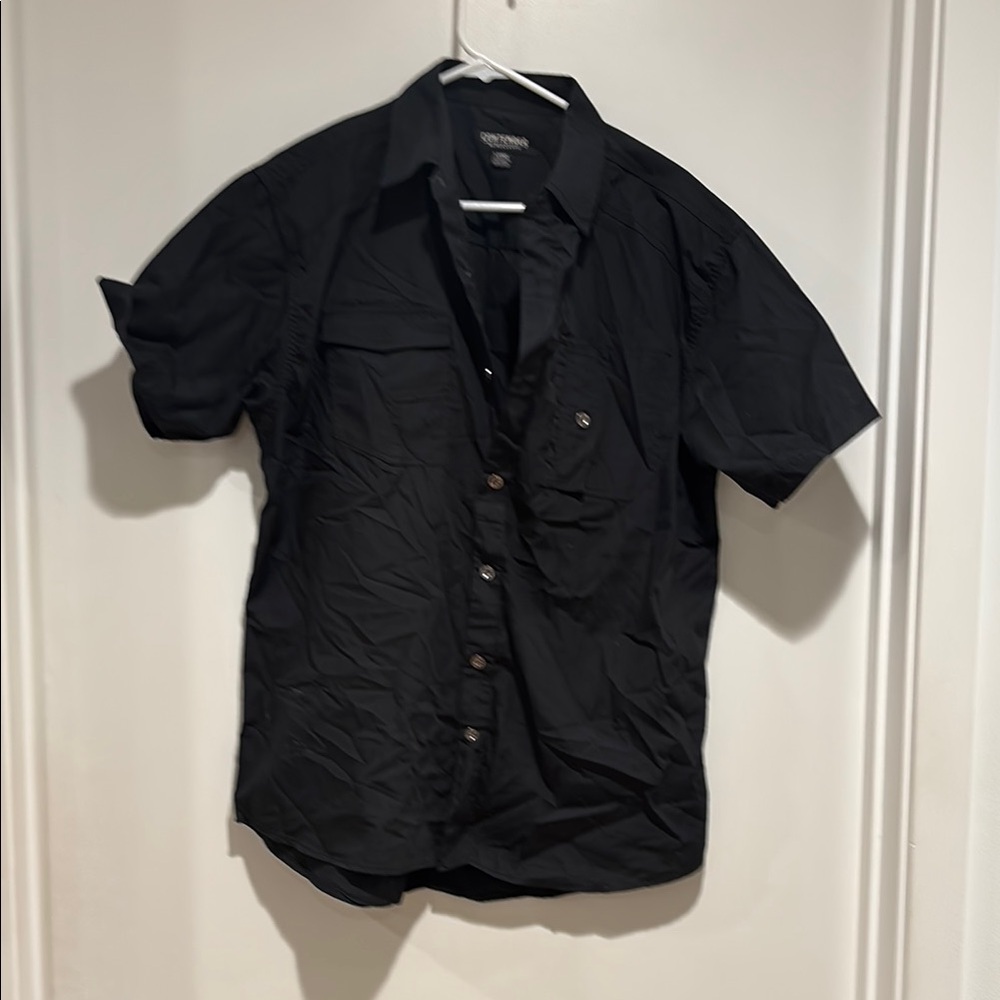 Black Short-Sleeve Dress Shirt